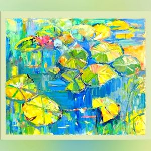 Lilly Pond Oil Painting 🎨 Print by Dawn Normali